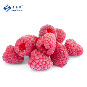 Sinocharm HACCP OEM Marcas 90/10 enteros Frutas congeladas Precio de fábrica Frambuesa roja fresca Frambuesas IQF para postre - Product Image 2