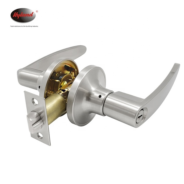 Security Zinc Alloy Tubular Lever Handle Door Lock Keys Peru Style Silver Apartment Use OEM High Safety Easy Installation