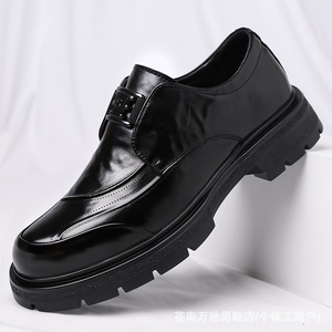 Chaussures en cuir pour hommes, chaussures habillées à effet crocodile, chaussures en cuir véritable, chaussures de mode pour hommes, pour le travail et les occasions décontractées - Product Image 6