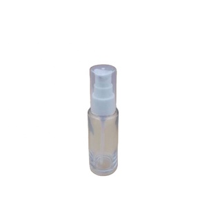 cosmetic clear frosted glass lotion pump bottle 30ml glass lotion bottle
