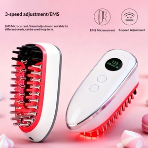 Peigne de massage du cuir chevelu à micro-courant et lumière rouge, applicateur électrique de liquide conducteur pour médicaments capillaires, instrument de soin des cheveux - Product Image 4
