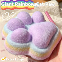 Jouet anti-stress en forme de patte de chat mignon de 12 cm, extra large, en caoutchouc TPR super doux pour une texture moelleuse comme de la boue