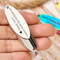 Cadeau de pêche personnalisé : Leurre de pêche vierge en métal gravé, souvenir pour papa, mari, grand-père, pêcheur retraité