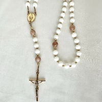 Bracelet de prière catholique avec médaille miraculeuse de Notre-Dame de Grâce, charme central, cadeau de baptême