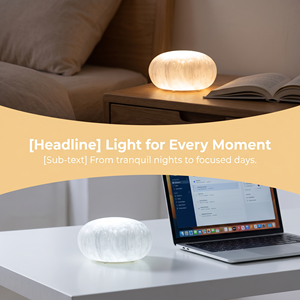 Lampe de nuit en sélénite blanche naturelle, rechargeable par USB, en forme de gâteau de lune, lampe en pierre de guérison pour la décoration de bureau, le yoga, la méditation, cadeau - Product Image 6