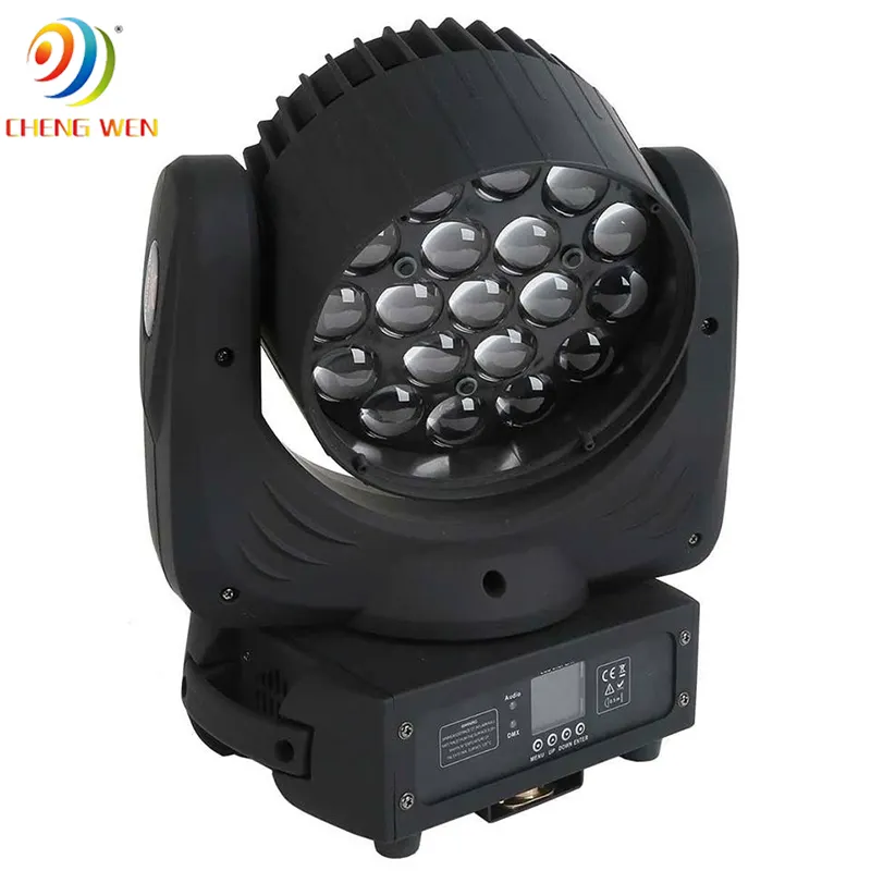 Led rửa Zoom 19x15w RGBW di chuyển đầu ánh sáng Lyre tại chỗ chùm đèn cho DJ Disco Đảng Wedding hiển thị