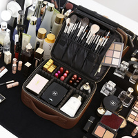 Etui de rangement de cosmétiques, Logo personnalisé de luxe de grande capacité, stockage cosmétique de maquillage, organisateur de cosmétiques