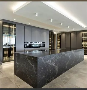 Designs Complete Modern Luxury Furniture Set Modular lacquer Kitchen Cabinets Supplier with big 45 degree island