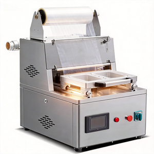 Plateau automatique électrique conforme à la norme CE pour l'emballage alimentaire avec <span class=keywords><strong>machine</strong></span> de scellage de plateaux en film - Product Image 5