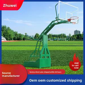 Support de basketball mobile d'extérieur, conception à bras unique, pour adultes et enfants, sur <span class=keywords><strong>pied</strong></span>, rouge/vert/blanc - Product Image 4