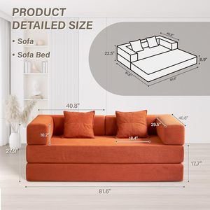 <span class=keywords><strong>Divano</strong></span> Letto Modulare Unisofa in Tessuto Corduroy con Massaggio e Imbottitura in Schiuma per Soggiorno, Hotel e Camera da Letto - Product Image 2