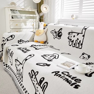 Housse de canapé en tissu chenille épais à motif de dessin animé simple et moderne Housse de canapé mignonne <span class=keywords><strong>pour</strong></span> la maison semblable au tapis de Mahjong - Product Image 2