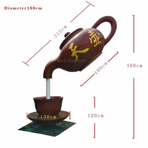 Arte Público Exterior Personalizado <span class=keywords><strong>de</strong></span> Gran Tamaño, Artesanías <span class=keywords><strong>de</strong></span> Metal <span class=keywords><strong>de</strong></span> Acero Inoxidable, Teteras Gigantes, Fuentes Fluidas, Esculturas, Decoraciones <span class=keywords><strong>de</strong></span> Jardín - Product Image 5