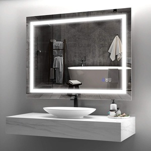 Miroir de salle de bain moderne avec éclairage rétroéclairé, interrupteur intelligent sans fil à capteur, multifonctions, miroir de type Espejo - Product Image 1