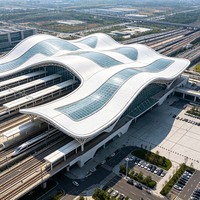 Estructura de Acero de Forma Especial para Estaciones de Alta Velocidad en el Centro de la Ciudad, con Cubierta Exterior de Reducción de Ruido y Marco de Acero Abierto