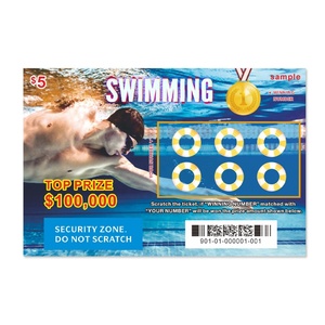 Billets de loterie à gratter personnalisés avec impression numérique pour la loterie de natation, modèle de conception pour la vente de produits de jeu - Product Image 2