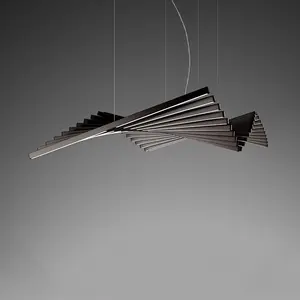 北欧简约设计师简约氛围创意前台鱼骨长钢琴造型现代发光二极管吊灯