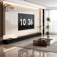 Mueble de TV de Panel de MDF Personalizado, Moderno y Ecológico para Sala de Estar, Diseño Compacto con Simulación de Llama Atomizada Integrada