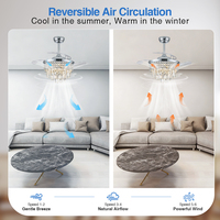 Ventilador de Techo con Aspas de Cristal de 52 Pulgadas para Dormitorios Grandes y Comedores
