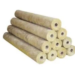 rock wool fireproof steam pipe thermal insulation material rock wool pipe and tube
