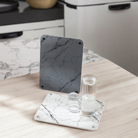 Tapis de comptoir de cuisine en Silicone écologique classique plateau de séchage en pierre à sucer les fluides tampon de vidange pour usage domestique et commercial
