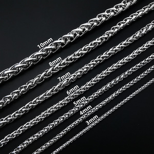 สร้อยคอผู้ชายสแตนเลสชุบทอง 18k แบบโซ่ลายข้าวสาลี ขายส่ง |   เครื่องประดับฮิปฮอปสุดเทรนดี้ (2/3/4/5/6/7/8 มม.) - Product Image 4