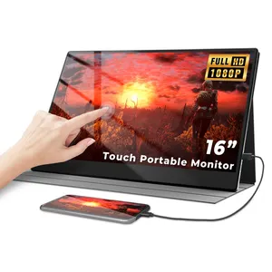 Sibolan Layar Iklan Portabel Lampu Video Hdr, Lampu Game Lcd Ips Full Hd dengan Monitor Led Portabel Tipe-c