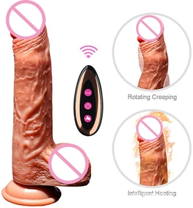 Realistischer Dildo Kabelloser Vibrator Teleskopisch Flüssigsilikon Heizung Hautgefühl Realistischer Super Großer Penis G-Punkt Sexspielzeug - Product Image 1