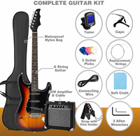Huasheng Electric Guitar Full Size Beginner's Musical Instrument Kit High Quality 39 Inch With 25 Watt Amplifier SUNSET 3PCS/CTN