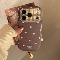 Pendentif étoile rétro en cuir adapté aux étuis de téléphone 16 17promax Iphone15 Tout compris 13 Résistance aux chutes 11