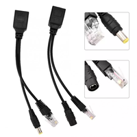 Doonjiey 2pcs RJ45 PoE Adapter Injector Splitter Cable Kit Passive DC Male LAN Ethernet Power for IP Communication Cables