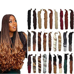 Extensiones <span class=keywords><strong>de</strong></span> cabello rizado sintético para mujer, cabellera trenzada en espiral <span class=keywords><strong>de</strong></span> 24 pulgadas, venta al por mayor - Product Image 6