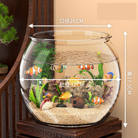 Réservoir de bol de tortue de poisson rond en plastique écologique accessoire d'aquarium de décoration de maison pour l'utilisation d'aquarium