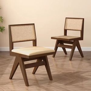 Chaise de salle à manger moderne en bois massif, tressée à la main, chaise longue de loisirs en rotin, pour la maison et le bureau, écologique, durable, imperméable ZN 541 - Product Image 5
