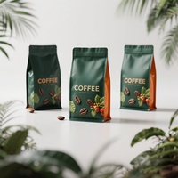 Sachet de café à fond carré refermable imprimé sur mesure 250g/500g/1kg Emballage de qualité alimentaire pour grains de café, aliments pour animaux, gelée, aliments en conserve
