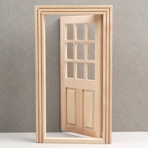 <span class=keywords><strong>Maison</strong></span> miniature en <span class=keywords><strong>bois</strong></span> de style européen pour chambre d'enfant, modèle de porte rectangulaire à peindre soi-même - Product Image 3