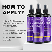 250ml Hair Silkening Mist Heat Styling Leave-In Hair Smoothing Lightweight Silk Spray untuk Rambut Kering dan Mengembang