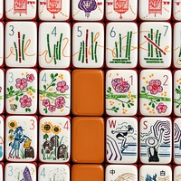 Tuiles de Mahjong en Acrylique de Noël en Gros, Colorées, 30mm, Imprimées UV, Ensemble Portable pour Cadeaux de Fêtes