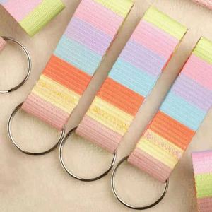 Polyester Keychain Accessories Decorative Fabric Patch for <b>Key</b> <b>Ring</b> Colorful String Pendant Keychain for Backpack - Product Image 1
