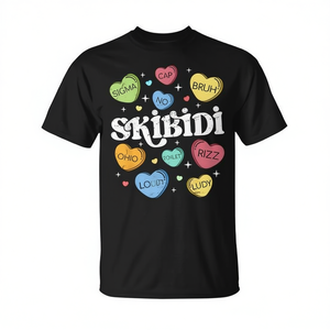 T-shirt Skibidi Valentines Day Rizz Conversation Hearts Sigma, produit promotionnel de qualité supérieure - Product Image 2