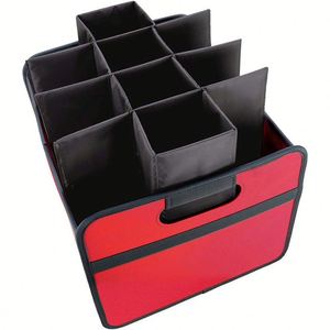 Multifunctional Nylon Zipper Car-Mounted Wine Storage Box & Foldable Trunk Bag 12/9/6/4/2 Bottle Capacity - Product Image 2