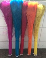 Plumes de paon naturelles teintes et décolorées en gros pour accessoires de bricolage