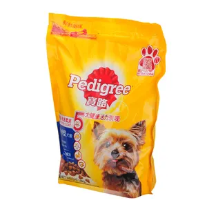 Grote Capaciteit Vork Bodem Plastic Hond Pet Food Verpakking Zak Met Rits