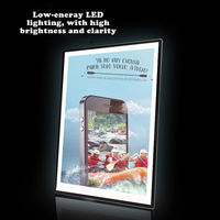 Cadre en aluminium pour boîte lumineuse publicitaire A1/A2/A3/A4, boîte lumineuse en verre trempé ultra-mince, cadre d'affiche LED, affichage publicitaire alimentaire