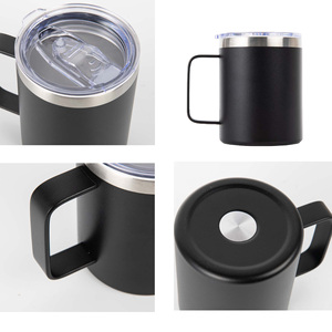 Gobelet isotherme en acier inoxydable de 14 oz avec poignée, imprimé avec un logo personnalisé, écologique, pour le camping et les voyages, garde la température pendant 6 à 12 heures - Product Image 4
