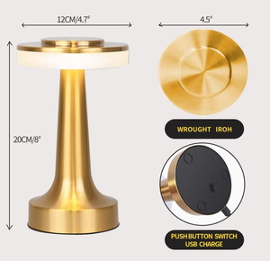 โคมไฟตั้งโต๊ะ LED รูปทรงดัมเบลเหล็กสมัยใหม่ ควบคุมด้วยระบบสัมผัส ชาร์จผ่าน USB ถนอมสายตา ไร้สาย ปรับได้ เหมาะสำหรับห้องอ่านหนังสือ - Product Image 2