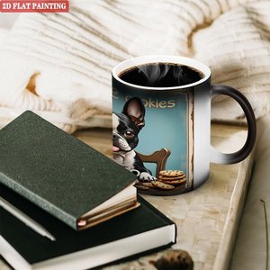 Heat Activated <b>Ceramic</b> <b>Mug</b> 11oz Frenchie Cookies Design 2D Flat Painting - Product Image 3