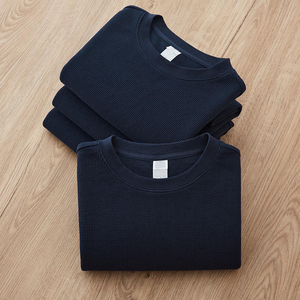 Waffle Knit T Shirts Custom manga corta suave en blanco sólido de gran tamaño algodón Waffle camiseta hombres - Product Image 6