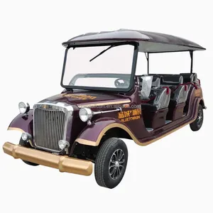旧美式高尔夫球车复古电动俱乐部车设计用于观光旅游业务
