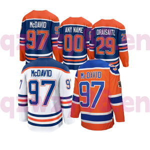 Maglie da Hockey su Ghiaccio Edmonton Personalizzate all'Ingrosso, 100% Poliestere, Alta Qualità, Abbigliamento Sportivo Casual per Uomo, Nomi delle Squadre e dei Giocatori Ricamati - Product Image 1